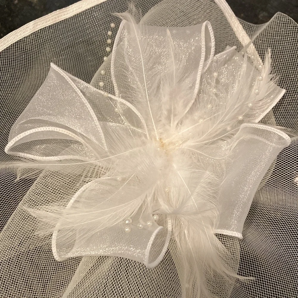 Large handmade side hat Kentucky derby style wedding - Picture 5 of 8